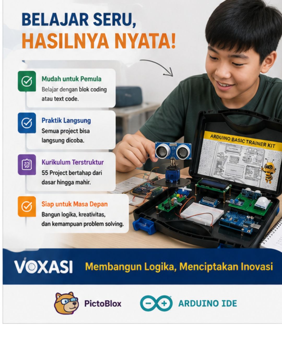 Arduino Basic Trainer Kit – Belajar Arduino dengan 55 Project PictoBlox - Image 4